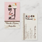 Letter Y Monogram Desserery Business Cards Visitenkarte (Vorne/Hinten)