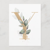 Letter Y Monogram Postkarte (Vorderseite)