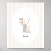Letter Y Nursery Wall Art - Custom Baby Name Print Poster (Vorne)