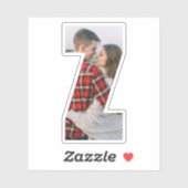 Letter Z Alphabet & Photo Custom-Cut Vinyl Sticker (Blatt)