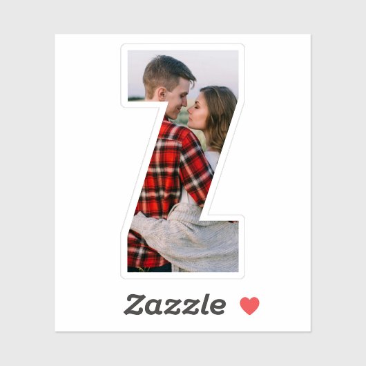 Letter Z Alphabet & Photo Custom-Cut Vinyl Sticker