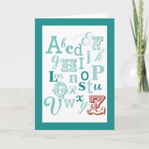 Letter Z Anfangsname Alphabet Geburtstag Aquamarin Karte