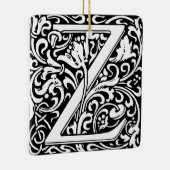 Letter Z art nouveau schwarz-weiß Tile Keramikornament (Rechts)