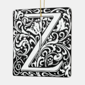 Letter Z art nouveau schwarz-weiß Tile Keramikornament (Links)