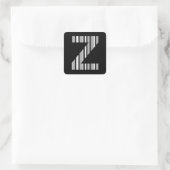 LETTER Z BAR CODE Erstes erstes Barcode-Muster Quadratischer Aufkleber (Tasche)
