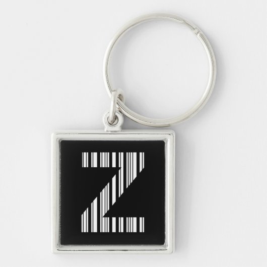 LETTER Z BAR CODE Erstes erstes Barcode-Muster Schlüsselanhänger (Vorne)