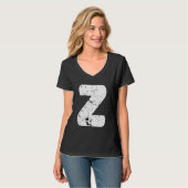 Letter Z Big Capital Alphabet Monogram Distressed  T-Shirt (Vorderseite Vollansicht)