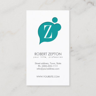 Letter Z Electric Cloud Monogram Business Card Visitenkarte