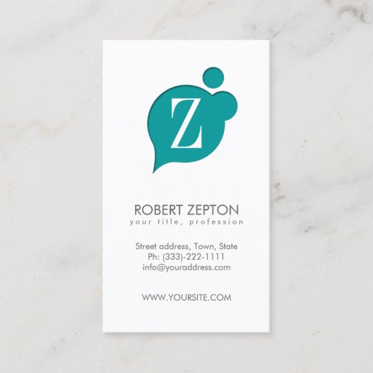 Letter Z Electric Cloud Monogram Business Card Visitenkarte (Vorderseite)