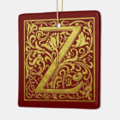 Letter Z First Letter Imitate Gold Red Keramikornament (Links)