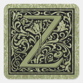 Letter Z First Letter Monogram Quadratischer Aufkleber