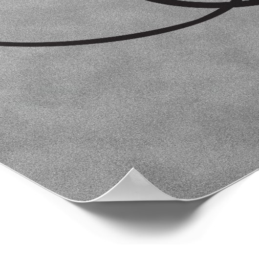 Letter Z, Gothic Monogram Black Poster (Ecke)