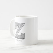 Letter Z Gray Monogram Modern Name Kaffeetasse (Vorderseite Links)