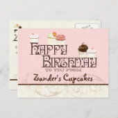 Letter Z Happy Birthday Cupcake Business Postkarte (Vorne/Hinten)