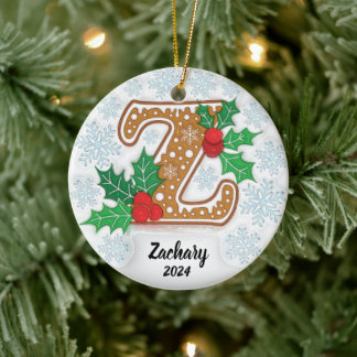 Letter Z Individuelle Name Monogram Christmas Keramik Ornament