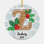 Letter Z Individuelle Name Monogram Christmas Keramik Ornament (Vorne)