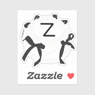Letter Z Initial Black And White Bow Vintage Cake Aufkleber