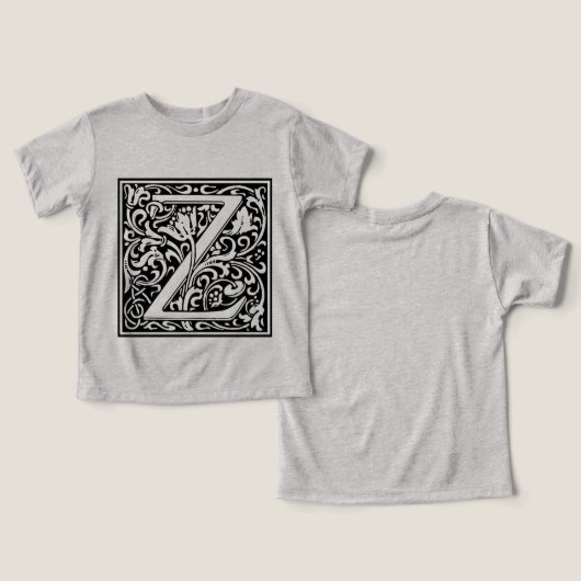 Letter Z Medieval Monogram Art Nouveau (Design Vorderseite & Rückseite)