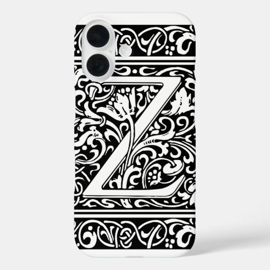Letter Z Medieval Monogram Art Nouveau Case-Mate iPhone Hülle (Rückseite)