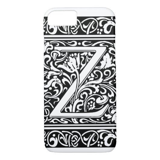Letter Z Medieval Monogram Art Nouveau Case-Mate iPhone Hülle (Rückseite)