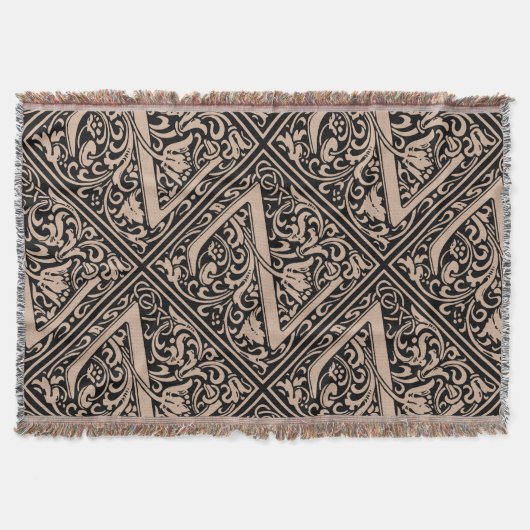 Letter Z Medieval Monogram Art Nouveau Decke (Vorderseite)