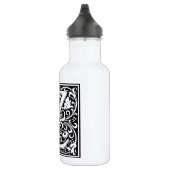 Letter Z Medieval Monogram Art Nouveau Edelstahlflasche (Rechts)