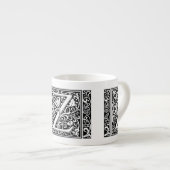 Letter Z Medieval Monogram Art Nouveau Espressotasse (Vorderseite Rechts)
