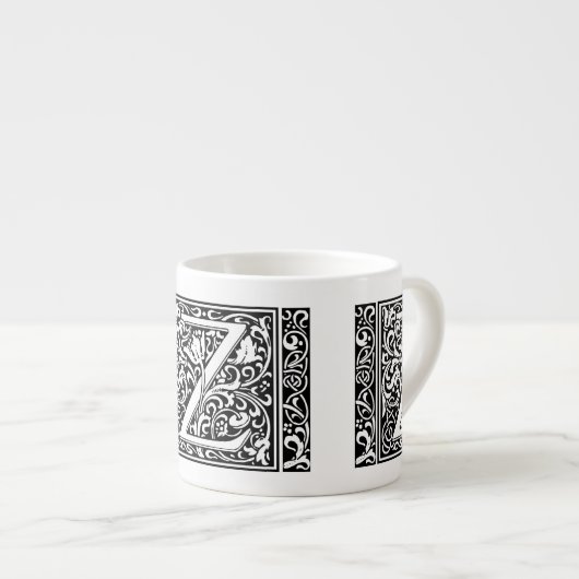 Letter Z Medieval Monogram Art Nouveau Espressotasse (Vorderseite Rechts)