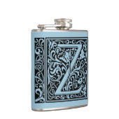 Letter Z Medieval Monogram Art Nouveau Flachmann (Rechts)
