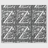 Letter Z Medieval Monogram Art Nouveau Geschenkpapier (Flach)