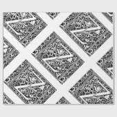 Letter Z Medieval Monogram Art Nouveau Geschenkpapier (Flach)