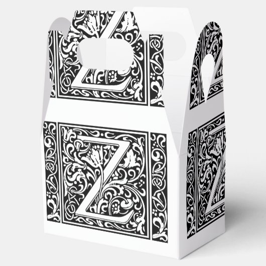 Letter Z Medieval Monogram Art Nouveau Geschenkschachtel (Geöffnet)