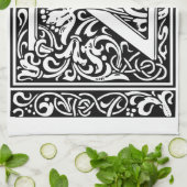 Letter Z Medieval Monogram Art Nouveau Geschirrtuch (Gefaltet)