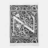Letter Z Medieval Monogram Art Nouveau Geschirrtuch (Vertikal)