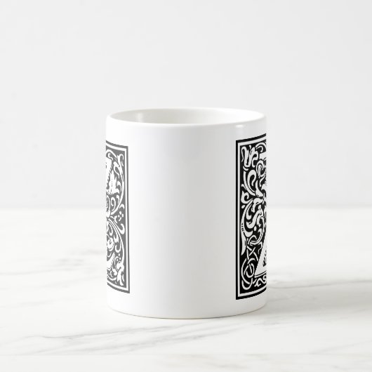 Letter Z Medieval Monogram Art Nouveau Kaffeetasse (Mittel)