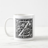 Letter Z Medieval Monogram Art Nouveau Kaffeetasse (Links)
