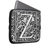 Letter Z Medieval Monogram Art Nouveau Laptopschutzhülle (Vorne Rechts)