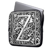 Letter Z Medieval Monogram Art Nouveau Laptopschutzhülle (Vorderseite Links)