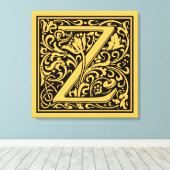 Letter Z Medieval Monogram Art Nouveau Leinwanddruck (Insitu (Holzboden))