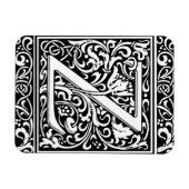 Letter Z Medieval Monogram Art Nouveau Magnet (Horizontal)