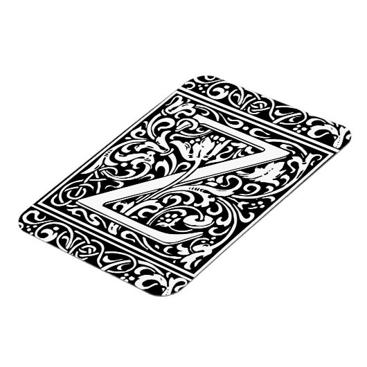 Letter Z Medieval Monogram Art Nouveau Magnet (Linke Seite)