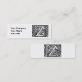 Letter Z Medieval Monogram Art Nouveau Mini Visitenkarte (Vorne/Hinten)