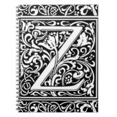 Letter Z Medieval Monogram Art Nouveau Notizblock (Vorderseite)