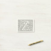 Letter Z Medieval Monogram Art Nouveau Post-it Klebezettel (Auf Schreibtisch)