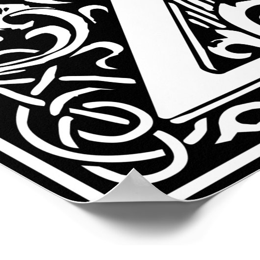 Letter Z Medieval Monogram Art Nouveau Poster (Ecke)