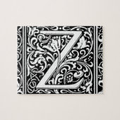 Letter Z Medieval Monogram Art Nouveau Puzzle (Horizontal)