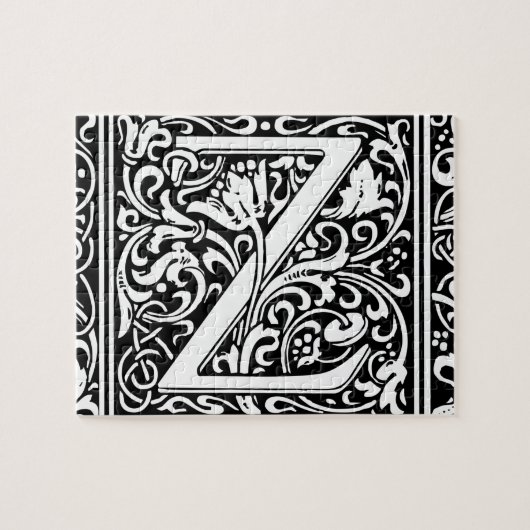 Letter Z Medieval Monogram Art Nouveau Puzzle (Horizontal)