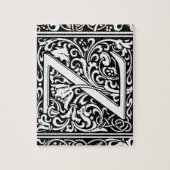 Letter Z Medieval Monogram Art Nouveau Puzzle (Vertikal)