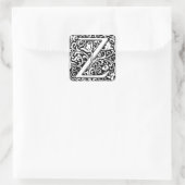 Letter Z Medieval Monogram Art Nouveau Quadratischer Aufkleber (Tasche)