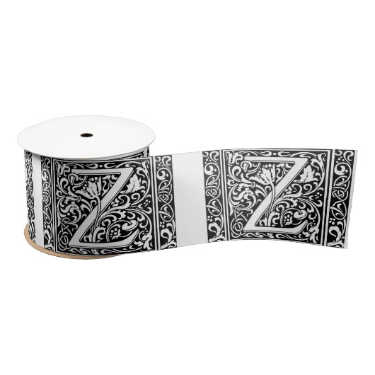 Letter Z Medieval Monogram Art Nouveau Satinband (Spule)